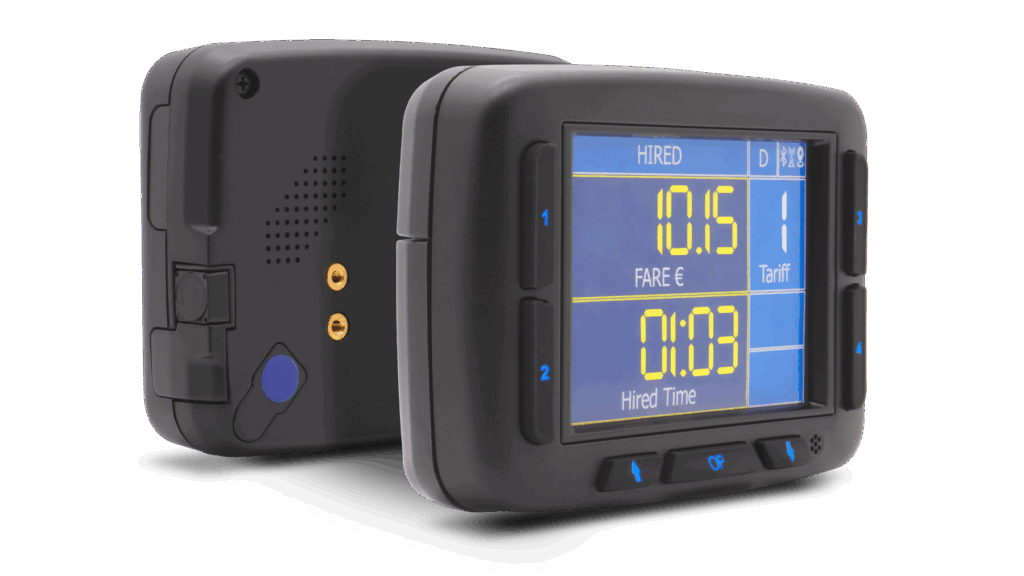 digitax f4 slim compact and lightweight smart taximeter designed for small spaces with external printer compatibility gps bluetooth and 5g cat m connectivity