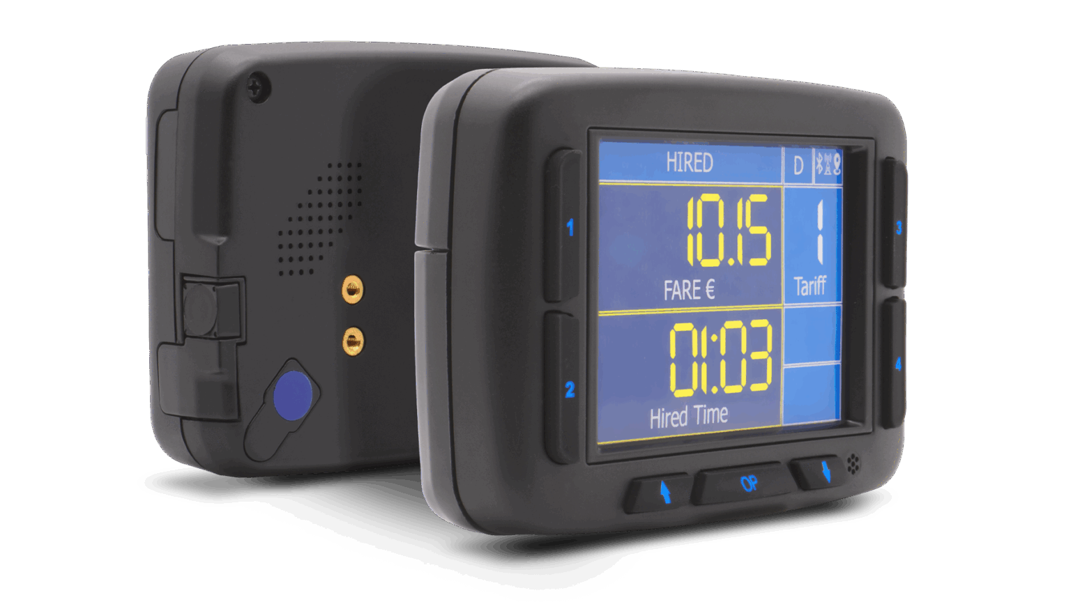 digitax f4 slim compact and lightweight smart taximeter designed for small spaces with external printer compatibility gps bluetooth and 5g cat m connectivity