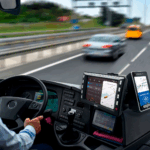 digitax atomo 10 ets all in one driver console with built-in ticket validation system, installed on bus.