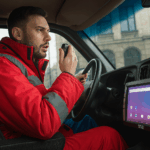ambulance equipped with digitax atomo 10 mdt in vehicle mounted terminal