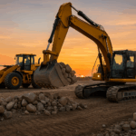 heavy construction vehicle operating on a worksite