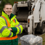waste collection operator at work